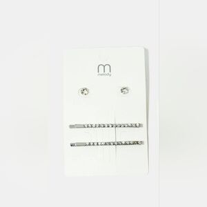 Melody Silver Hairpin and Earring Set BNIB